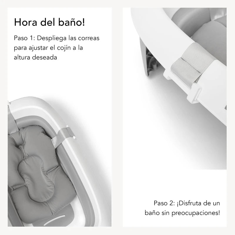 Twistshake Non-Slip Baby Bath Pillow for Newborns | Soft and Foldable Shower Pillow for Toddlers | Floating Air Pillow for Bathing Babies | 0 Months+ | Light Grey