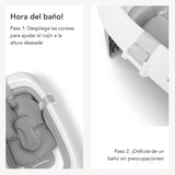 Twistshake Non-Slip Baby Bath Pillow for Newborns | Soft and Foldable Shower Pillow for Toddlers | Floating Air Pillow for Bathing Babies | 0 Months+ | Light Grey