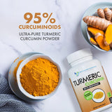 DOCTOR RECOMMENDED SUPPLEMENTS Turmeric Curcumin Supplement - 2250mg/d - Veggie Caps - 95% Curcuminoids with Black Pepper Extract (Bioperine) - 750mg Capsules - 100% Organic - Most Powerful Turmeric (Pack of 2)