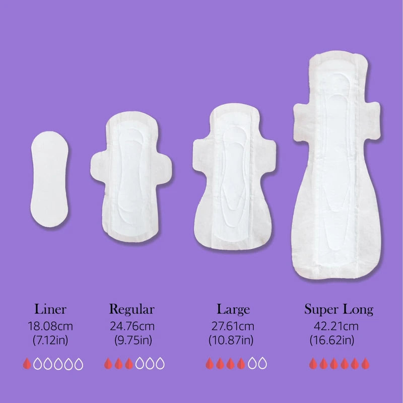 Livlit Super Long Overnight Pads Sanitary Pads, 100% Organic Cotton from Texas, Heavy Absorbency, Powerful Leak Protection, Unscented, Extra Long Length Pads for Women (10 Count)