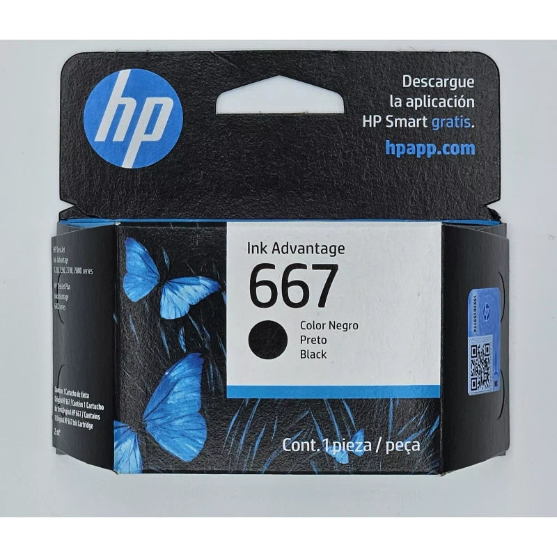 HP Cartucho De Tinta HP 667 (3YM79AL) Ink Cartridge - Black