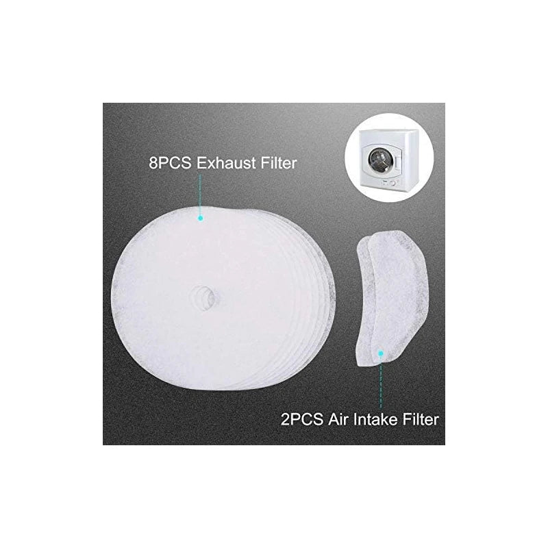 10 PCS Dryer Exhaust Filter for Panda Dryer Filter-365 days QA-Universal Lint Filter Cloth Dryer Replacement Include 8 Exhaust Filters & 2 Air Intake Filters for Magic Chef/Son ya-BY AMI PARTS