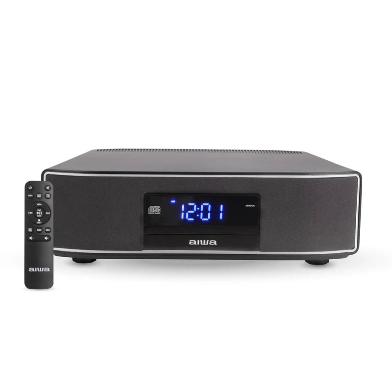 Aiwa AIWA Exos Home Speaker, Premium 30W RMS Sound System with CD Player, Bluetooth Connectivity, FM Radio, Optical Digital Input, Dual 1 Tweeters + Dual 2 Bass Units, IR Remote Control