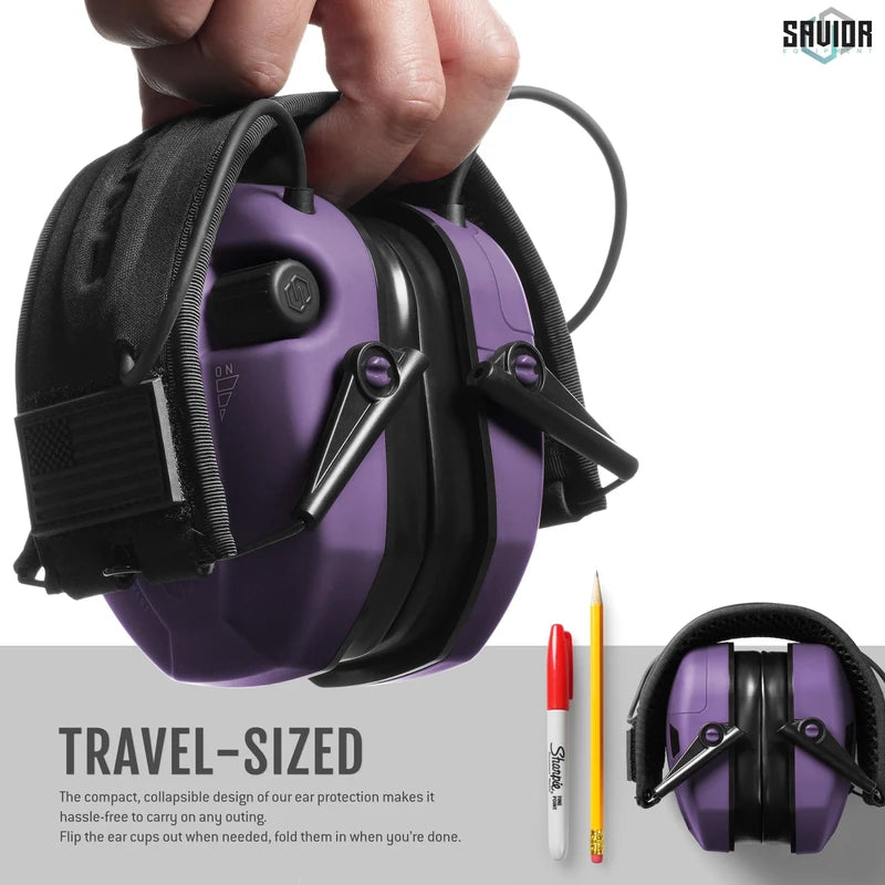 Savior Equipment Apollo Electronic Earmuffs for Shooting w/Gel Ear Pads, 24dB NRR, Noise Cancelling Ear Protection Headset