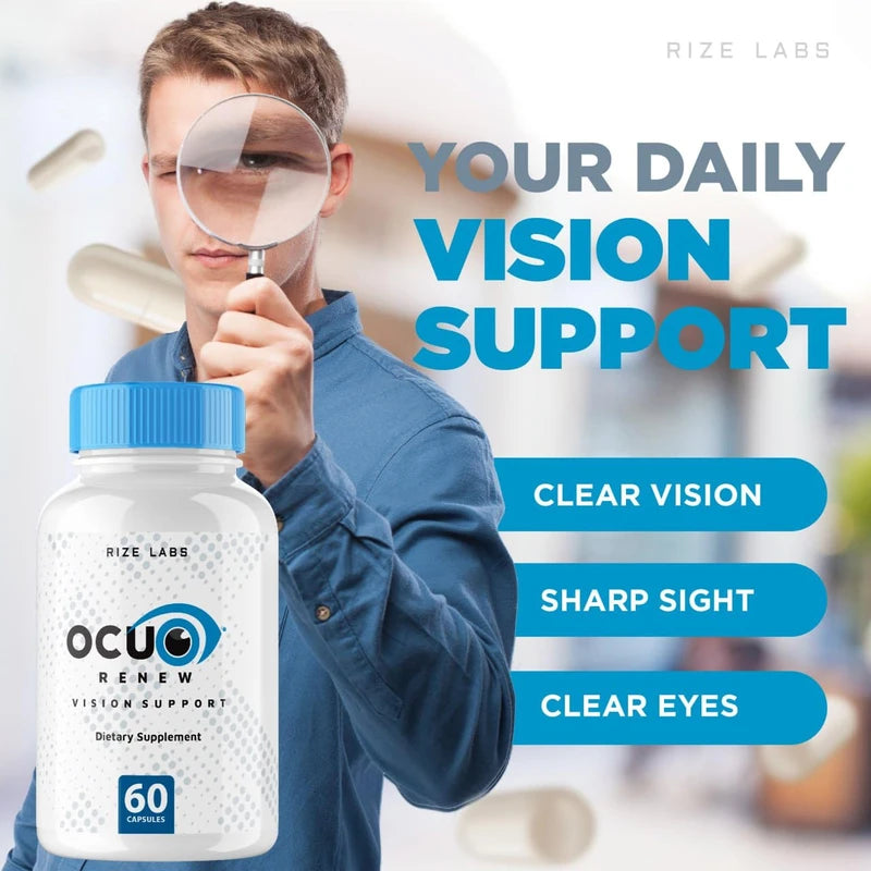 Ocurenew Vision Supplement, Ocurenew All-Natural Capsules for the Rapid Improvement of Vision Health and Better Ability to Focus, Ocurenew to Support Healthy Eye Functions, Reviews (60 Capsules)