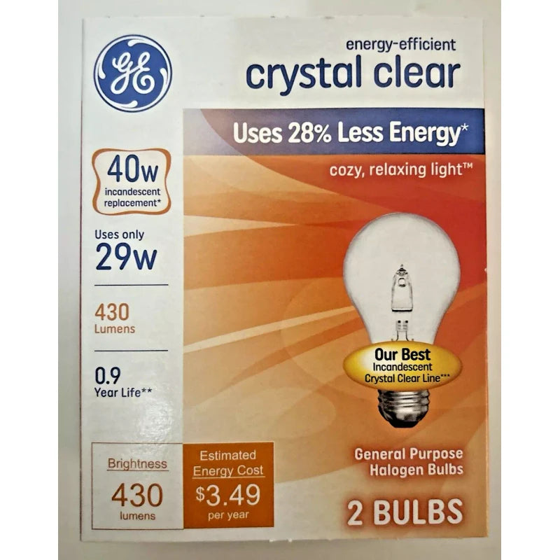 GE 40-WATT Light Bulbs Crystal Clear 430 Lumens Dimmable Classic 6 Bulbs 3 Packs