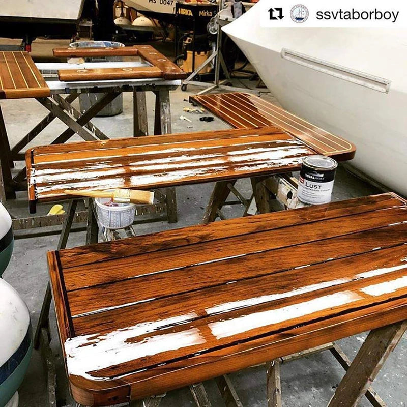 TotalBoat-482869 Lust Marine Varnish, High Gloss and Matte Finish for Wood, Boats, Outdoor Furniture (High Gloss, Quart)