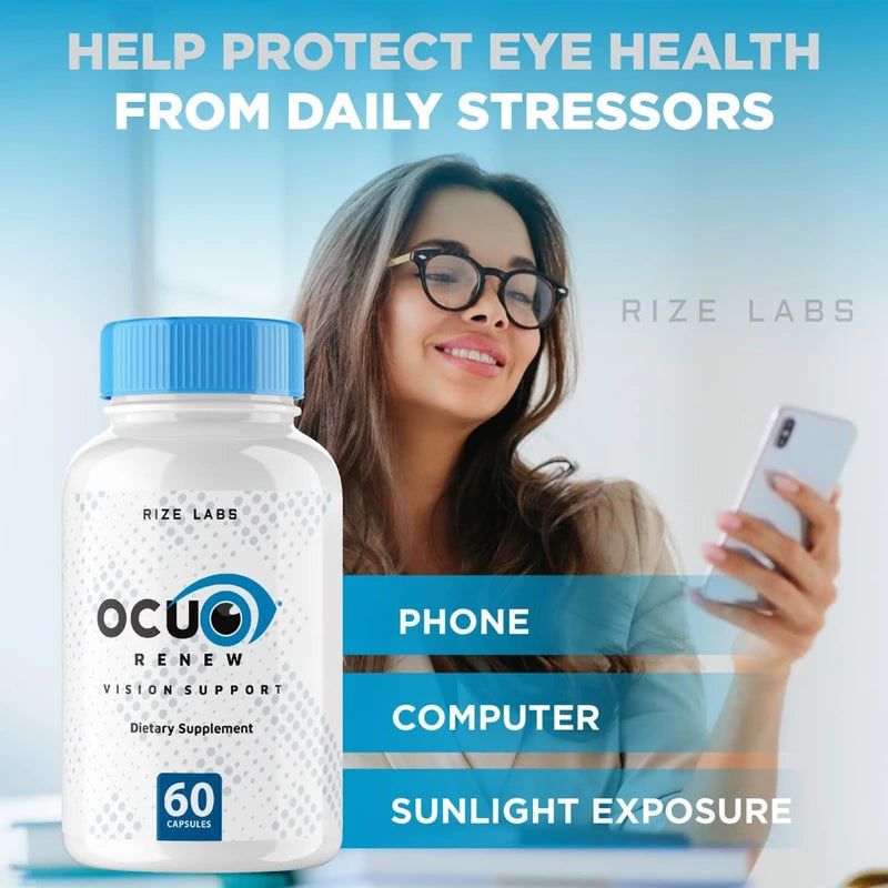 Ocurenew Vision Supplement, Ocurenew All-Natural Capsules for the Rapid Improvement of Vision Health and Better Ability to Focus, Ocurenew to Support Healthy Eye Functions, Reviews (60 Capsules)