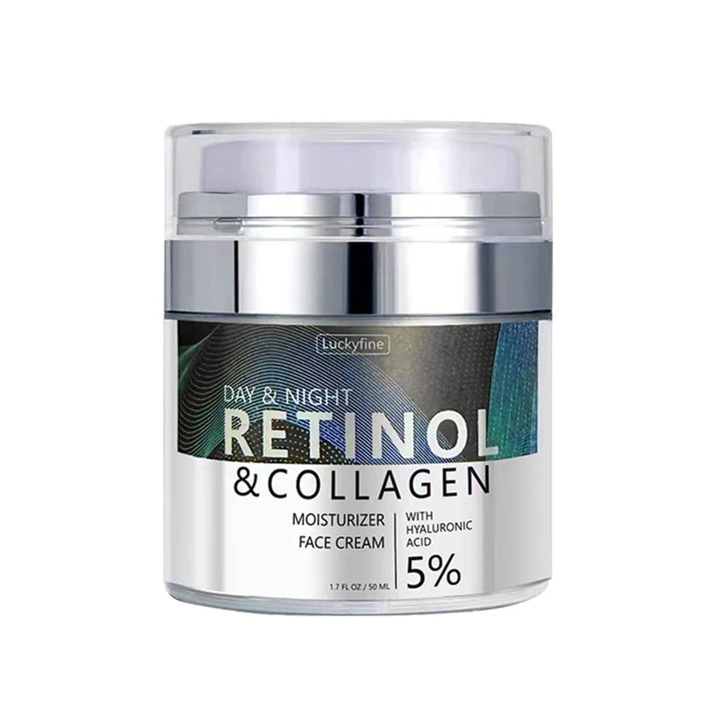 Retinol Cream for the Face, Moisturising Cream Face, Day & Night Face Cream, Anti-Ageing Cream with Retinol 1%, Collagen, 5% Hyaluronic Acid and Vitamin E, 50 ml