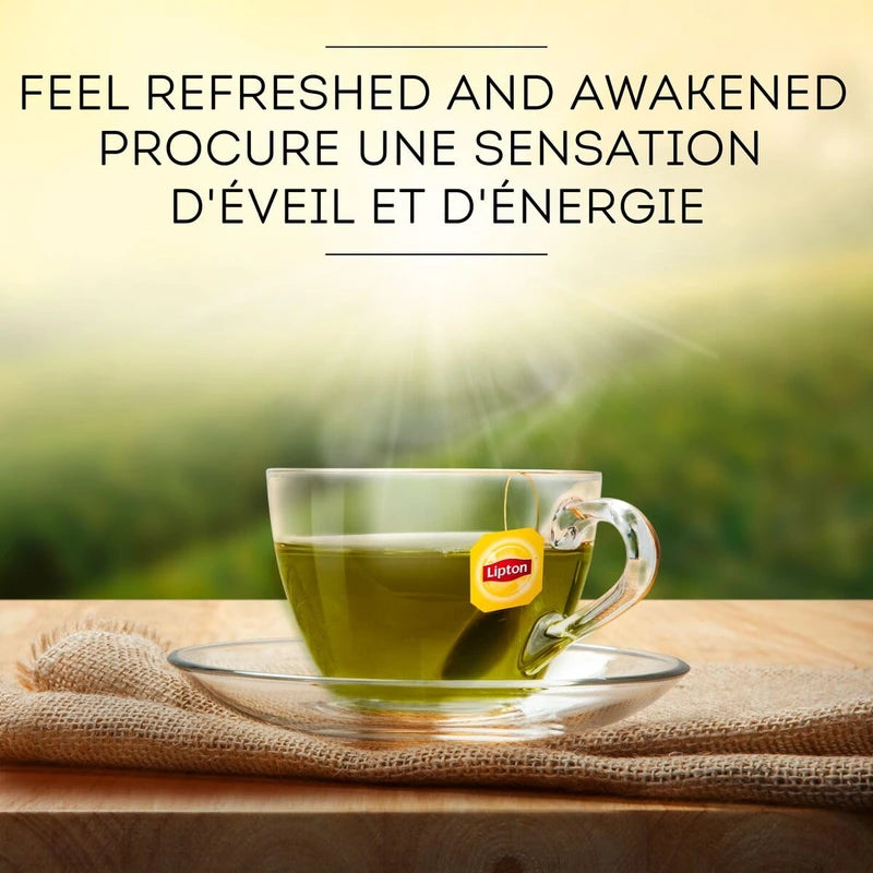 Lipton Lemon Ginseng Green Tea - 72 Count (Pack of 1), 100% Rainforest Alliance Certified, Caffeinated