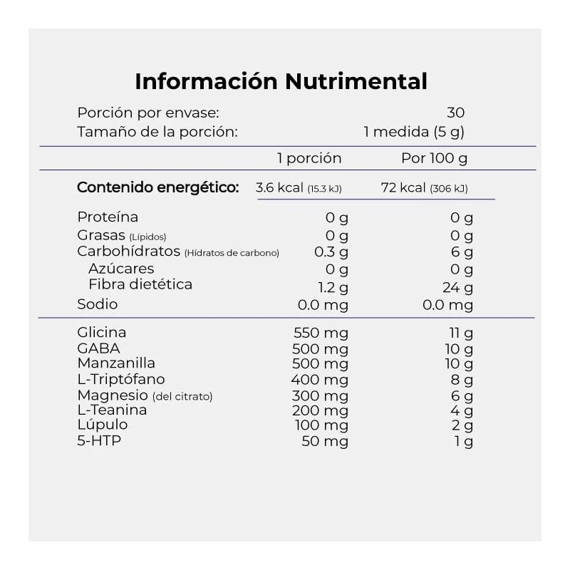 B-Fit | Nootrópicos naturales N8 | 150g | Suplemento alimenticio en polvo | Sin eritritol | 30 porciones | Con magnesio, gaba y triptófano