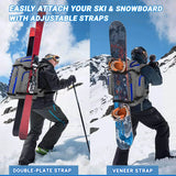 RESVIN Ski Boot Bag, 60L Durable Travel Backpack, 1680D Nylon Waterproof Snowboard Boot Bag, Skiing and Snowboarding Travel Luggage for Helmet, Goggles, Gloves, Outerwear & Accessories