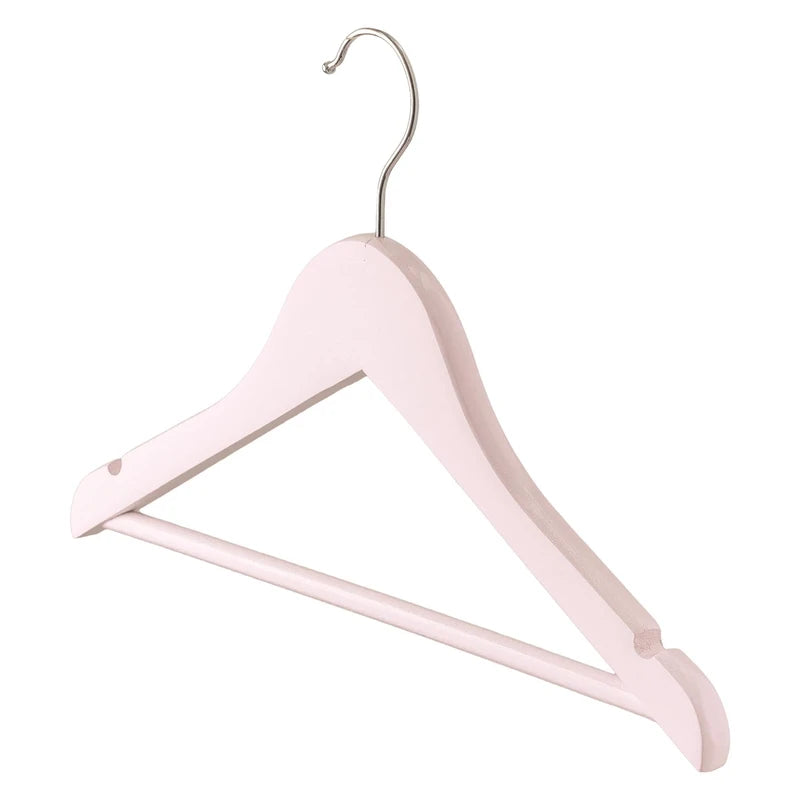 Harbour Housewares Wooden Children's Hangers - Light Pink - Pack of 10