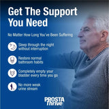 ProstaThrive - Experience Restful Nights, Boosted Energy in The Morning, Healthy Bathroom Habits, and a Robust Urine Stream - Revitalize Your Prostate Health - 60 Capsules - 1Pack