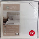 Cotton Bliss King White Sheet Set 300 TC 4pc 100% Cotton Sheet Set Soft New