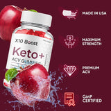 X10 Boost Keto ACV Gummies, X10 Gummies Maximum Strength Official (5 Pack)