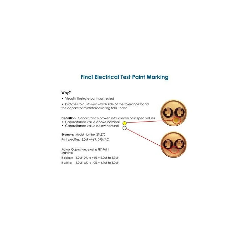 GE/Genteq 97F9895 Z97F995 97F9895BZ3 27L880 45 + 5 uf MFD 370 Volt VAC CAPCOM Replacement Round Dual Run Capacitor