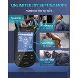 Comfytemp 3-IN-1 TENS Machine for Pain Relief, Dual Channel EMS Muscle Stimulator with 24 Modes, 10 Pads, Rechargeable TENS Unit for Back, Knee, Hip, Endometriosis, Sciatica, Fibromyalgia, Period Pain