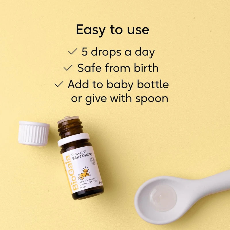 BioGaia Protectis Baby Drops – Probiotic Supplement for Newborns, Babies & Infants – Digestive Relief for Gas & Discomfort – Dairy-Free – 5ml
