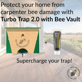 Best Bee Brothers Best Bee Brother Turbo Trap 2.0, Professional-Grade Carpenter Bee Trap for Outside with Bee Vault, Large Viewport & Spring-Loaded Door, 4.1 W x 4.8 H x 5.9 D (2 Pack)