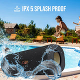 WallaSound Bluetooth Speaker & FM Radio - IPX5 Waterproof Portable Wireless Speaker with BT 5.1, Stereo Sound, Micro SD Card MP3 Player, TWS Pairing & Built-in Mic for Home, Outdoors, Travel