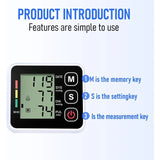 Blood Pressure Monitor, Wrist Blood Pressure Monitor, Heart Rate Hypertension Monitor, with Memory Function, Precise Blood Pressure and Pulse Measurement, Portable and Easy to Use