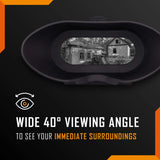 Nightfox Swift USB Rechargeable Night Vision Goggles - Head Mounted, Wide Viewing, 1x Magnification, Close Quarters Tactical Infrared Binoculars for Adults