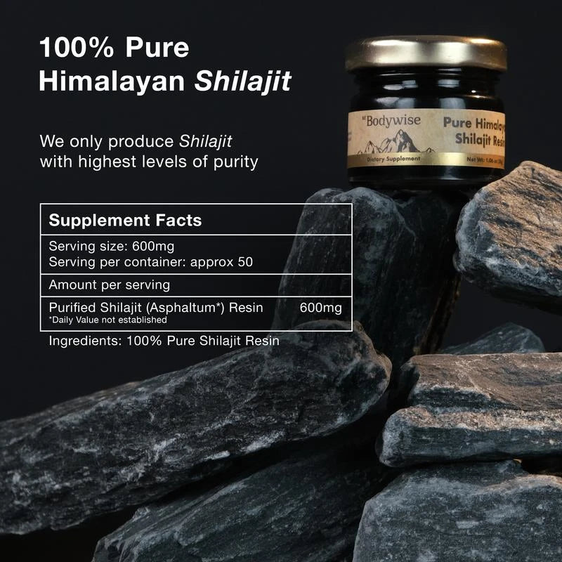 Be Bodywise Pure Himalayan Shilajit Resin | 3rd Party Lab Tested Supplement | 85+ Trace Minerals & Fulvic Acid