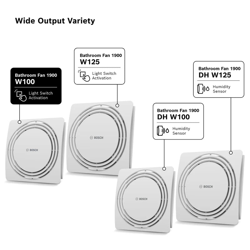 Bosch - Silent Bathroom Fan 1900 W100 - Light Switch Activated Bathroom Fan