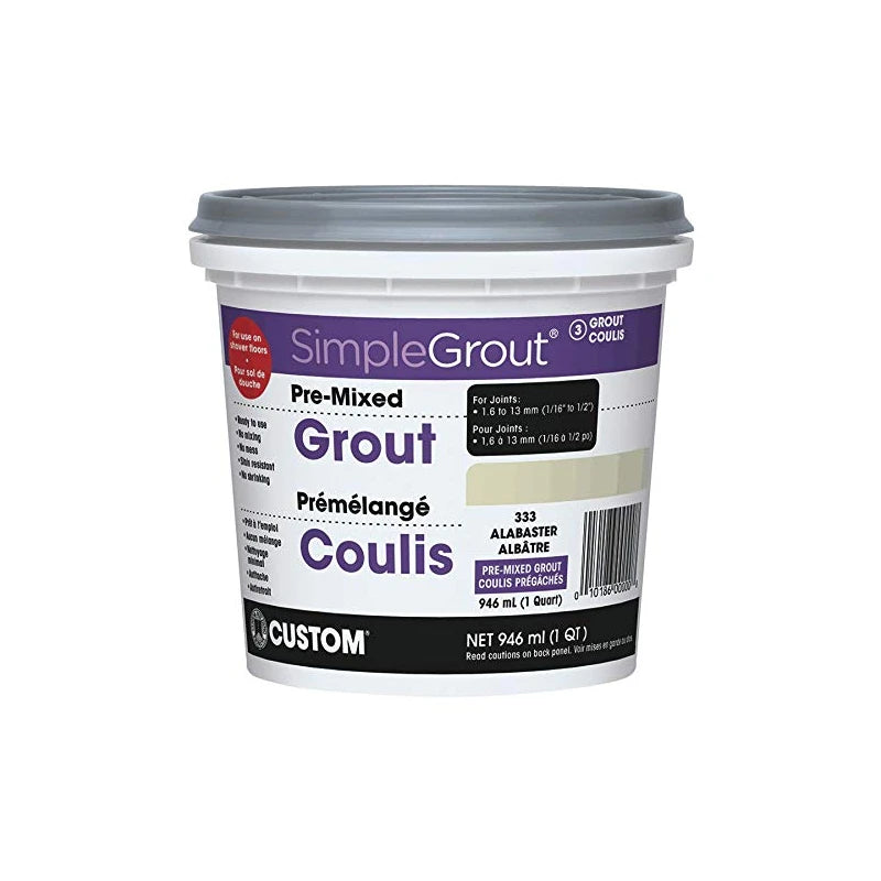 Premixed Sanded Grout - #333 Alabaster, 946 ml