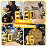 4FT Marquee 60 Numbers, Light Up 60 Glitter Gold Giant Marquee Mosaic Numbers Frame Light Up Numbers for 60th Birthday Party Decorations Mosaic Number 4,DIY Frame Pre-Cut Foam Board Kit