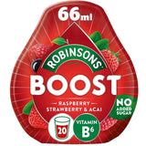 Robinsons Set of Different Flavours Squash Drinks (Raspberry, Strawberry & Acai with VitaminB6, Orange & Guava, Peach Mango & Passion Fruit , Lemon, Lime & Ginseng) 4 X 66ml