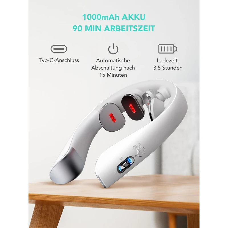SKG Nackenmassagegerät mit Wärme, elektrisches Rotlicht-Puls-Vibrations-Traktions-Nackenmassagegerät zur Schmerzlinderung im tiefen Gewebe, tragbares 4D-Massagegerät, Nackenentspanner,K5-3 PRO
