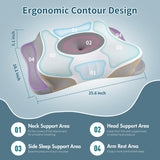 Cervical Neck Pillow - Memory Foam Pillows for Neck Pain Relief, Ergonomic Contour Side Sleeper Pillow for Sleeping, Orthopedic Neck Bed Pillow for Back & Stomach Sleepers with Pillowcase | HAMYODO