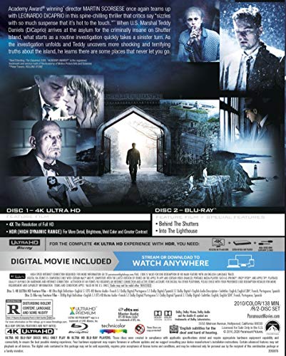 Shutter Island (4K UHD + Blu-ray + Digital)