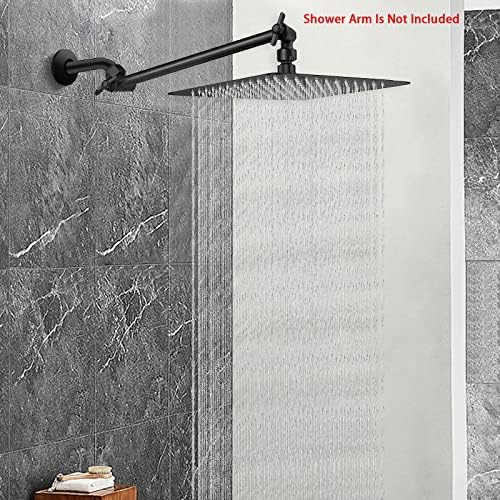 NearMoon Rain Shower Head, High Flow Stainless Steel Square Rainfall Shower, High Pressure Design, Awesome Shower Experience Even At Low Water Flow (10 Inch, Matte Black)