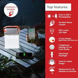 LuminAID Survivor Solar Lantern with Dual Phone Charger - Inflatable LED Lamp for Camping, Hiking and Travel - Emergency Light for Power Outages, Hurricane, Survival Kits
