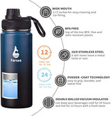Farsea Insulated Water Bottle With Paracord Handle, Protective Silicone Boot and 2 Lids (Straw Lid & Spout Lid), Stainless Steel Water Bottle Wide Mouth, Double Wall Sweat-Proof BPA-Free, 18 oz