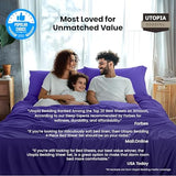 Utopia Bedding Queen Sheet Set – 4 Piece Bed Sheets for Queen Size Bed, Soft and Breathable Microfiber, Includes 1 Fitted Sheet, 1 Flat Sheet and 2 Pillowcases (Egg Plant)