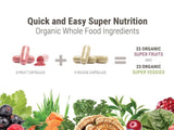 Juce Original Formula - Organic Super Fruit & Veggies Supplement - Gluten/Gelatin Free, Soy Free & Vegan- Reds & Greens Superfood Capsules- 23 Fruits & 23 Vegetables (180 Count)- By Terra Kai Organics