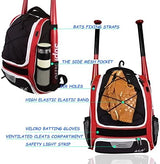 WOLT Youth Baseball Bag - Bat Backpack for Baseball, T-Ball & Softball Equipment & Gear, Bat & Glove Holder, Large Main Compartment for Helmet & accessories, Separate Shoes Compartment, Fence Hook
