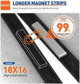 MAGZO Magnetic Screen Door Fit Door Size 70 x 79 Inch, Screen Size 72" x 80" Polyester Mesh with Heavy Duty Magnet, Black