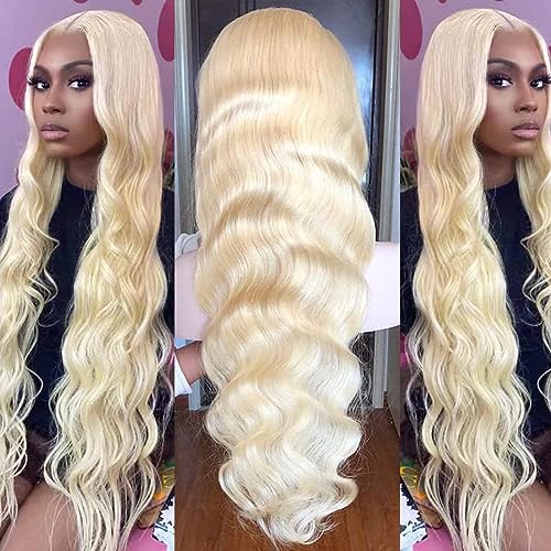 Arabella 613 Lace Front Wig Human Hair 13x4 Blonde Lace Front Wigs Human Hair 210% Density Body Wave 613 Frontal Wig Pre Plucked With Baby Hair (28inch, 613 13X4 body wave wig)