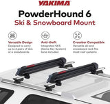 Yakima Ski & Snowboard Car Roof Rack, Fits 6 Ski Pairs or 4 Boards, PowderHound 6