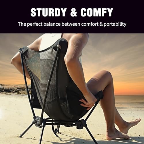 MOON LENCE Portable Camping Chair Backpacking Chair - The 4th Generation Ultralight Folding Chair - Compact, Lightweight Foldable Chairs for Hiking Mountaineering, Beach