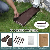 Rain Gutter Downspout Splash Block, Gutter Downspout Extensions for Water Drainage, 24" Gutter Splash Guards Downspout Extender, Fixable Down spout Drain Trays with PE Nails(2 Pack, Brown)