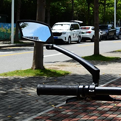 Handlebar Bike Mirror, Scratch Resistant Glass Lens, Ajustable and Rotatable Safe Rearview Bicycle Mirror