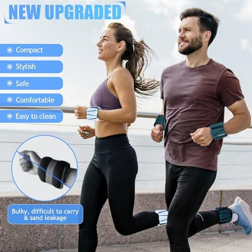 Wrist Ankle Weights Set of 2(1 lb/2 lbs Each) Adjustable Weights Training Intensity for Strength Training Walking Running Yoga Pilates Jogging for Women Men