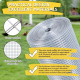 Hardware Cloth,1/2inch 24inx50ft 19 Gauge,Double-Layer Hot-Dip Galvanizing After Welding,Chicken Wire Fence Wire Mesh Fence Poultry Netting Garden Fence Tree Guard Rolls