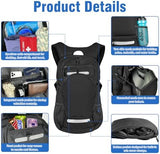 Zavothy 18L Water-Resistant Hydration Backpack Suit for 2L/3L Water Bladder – Hidden Helmet Compartment & Detachable Rain Cover – Lightweight Insulated Daypack for Cycling, Camping, Hiking (Men/Women)